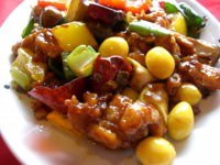 鶏と銀杏の辛み炒め