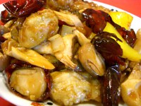 塩漬け唐辛子と豚肉青菜の炒め（辛）