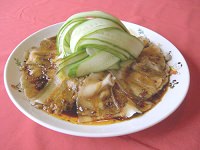 豚肉の薄切り辛味ソースがけ(辛)